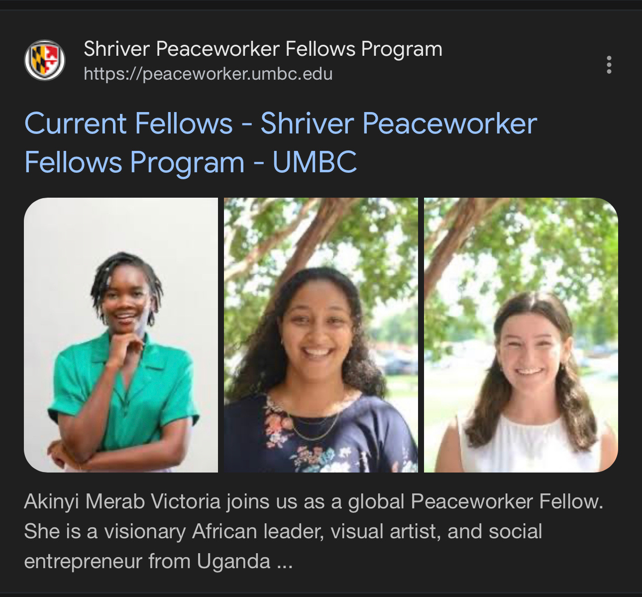 Shriver Peaceworker Fellow
